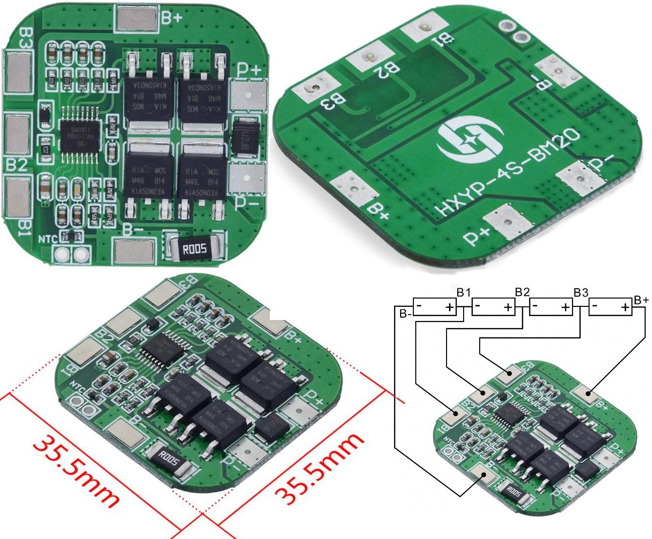 PCM 4S 4x18650 HXYP-4S